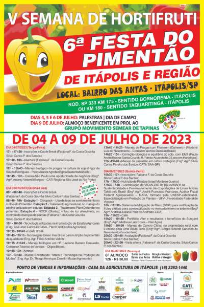 Itápolis - Festa do Pimentão acontece do dia 04 a 09 de Julho